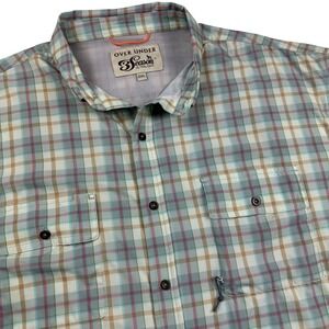 Over Under 3 Season Ultralight Shirt Mens 2XL Plaid Short Sleeve Fishing Hiking